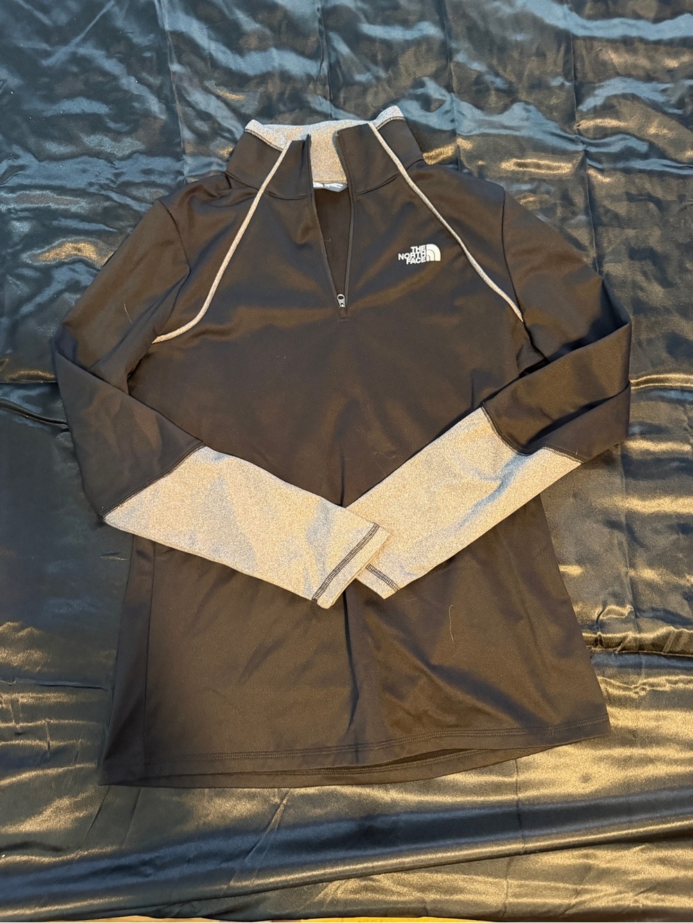 The North Face womans Black with Gray Accent Half-Zip Pullover Sweater